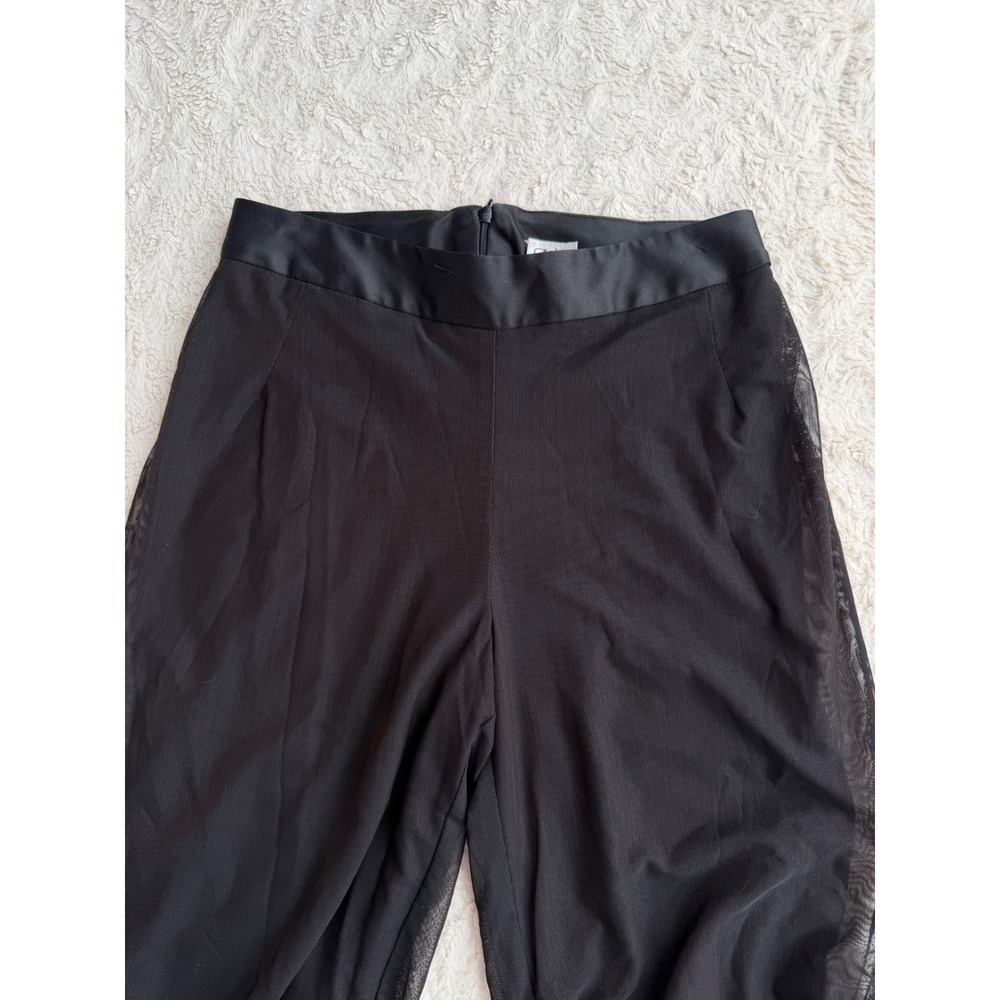 Cache Vintage Y2K 90s Black Mesh Flare Pants High Waisted Bell Bottom Trousers 4 - Picture 7 of 15